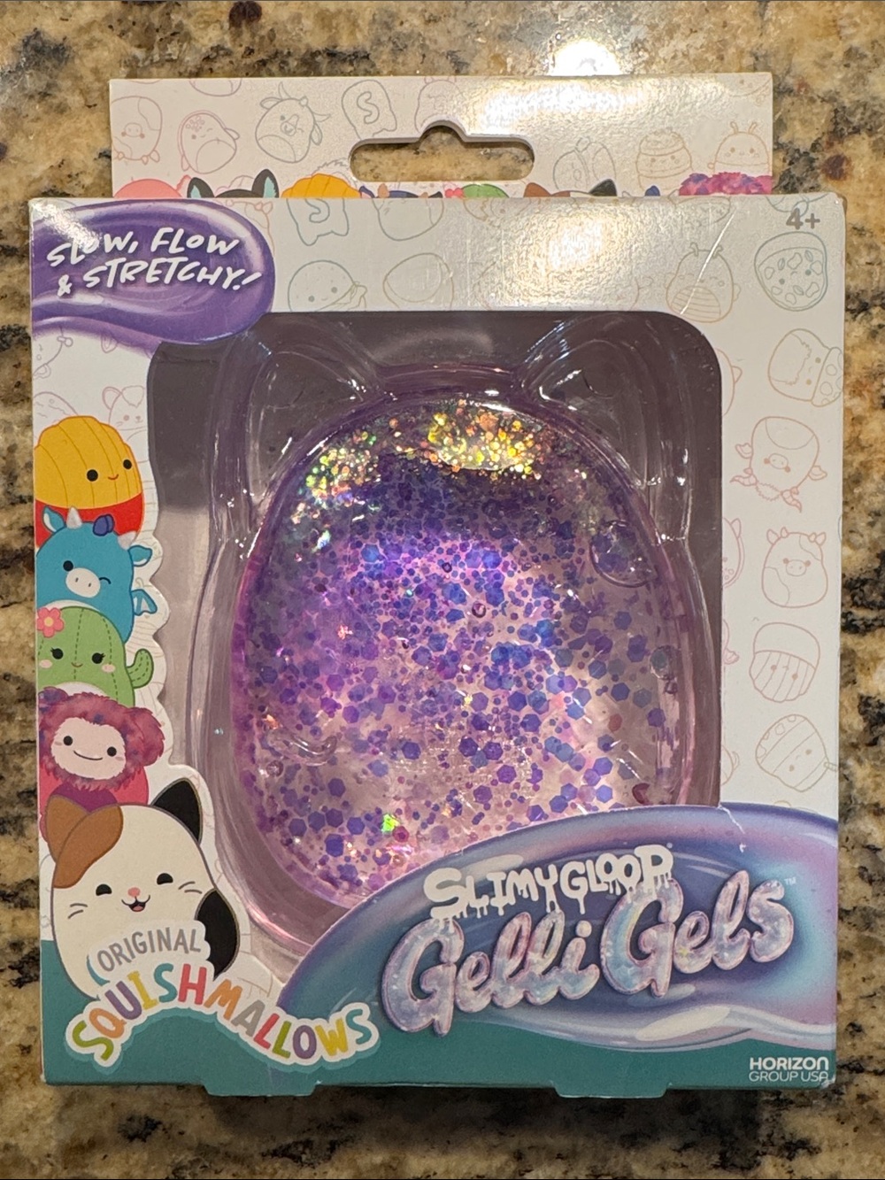 Squishmallows Purple Glitter Gelli Gels Cat Ear Slime